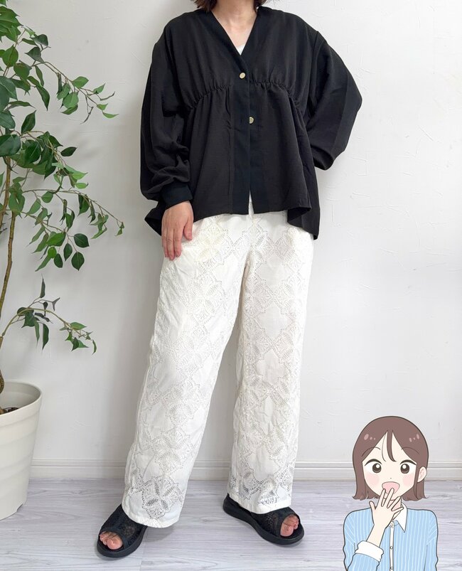 【しまむら】お尻がすっぽり隠せる！1639円の「ふんわりトップス」裾がふわっと広がってカワイイ！《購入レビュー》