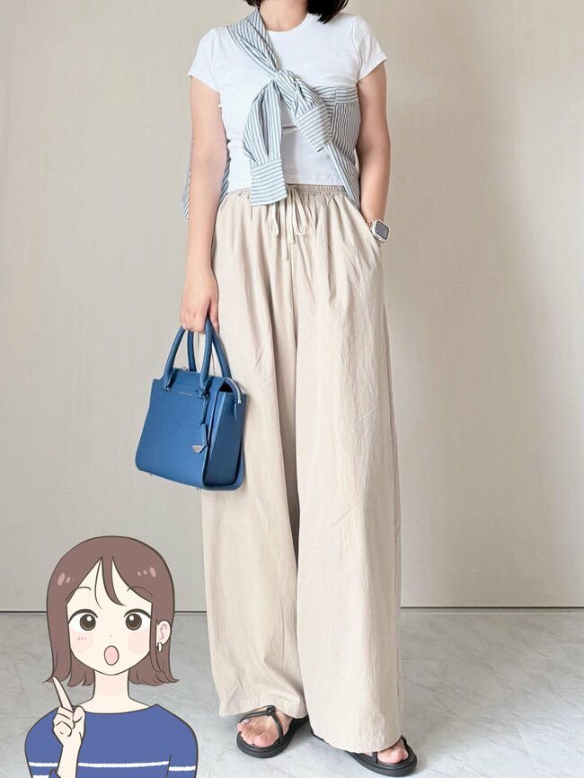 【しまむら】サラッとして気持ちいい！1639円の「風を通すワイドパンツ」たっぷり着回せてコスパ抜群です！《購入レビュー》