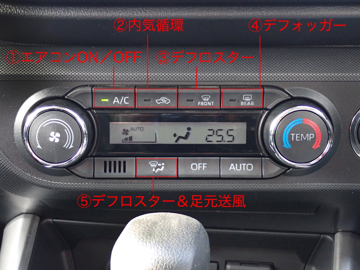 ウインドー内側の曇り防止に役立つ空調機能