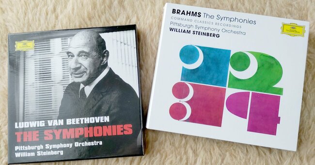 スタインバーグ指揮ピッツバーグ交響楽団の「ブラームス交響曲全集」と「ベートーヴェン交響曲全集」のCDジャケット