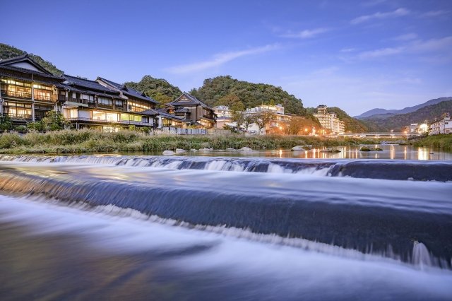 鳥取県東伯郡三朝町,川,ラドン泉,露天温泉場
