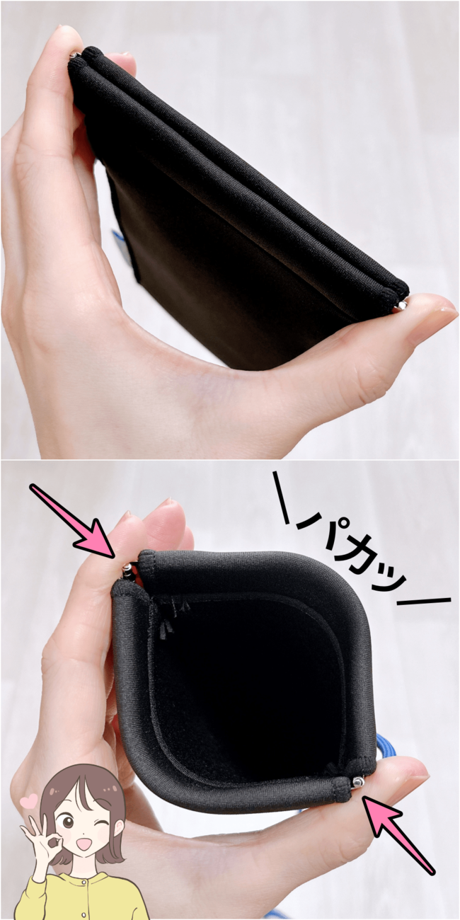 カードや診察券が10枚入った！3COINSの“片手でパカッと開くサコッシュ”お財布代わりに使えて便利！「1つ持ってると便利」「簡単に開閉できて使いやすい」【購入レビュー】