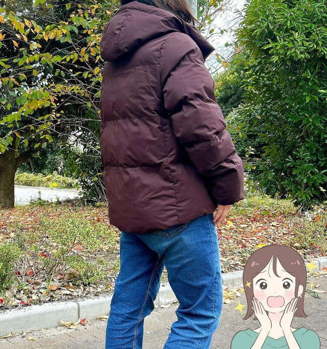 マフラーなしでも首元ポカポカ!しまむらの「ゆったりアウター」シルエットが綺麗だし、お尻まで隠せて嬉しい~!