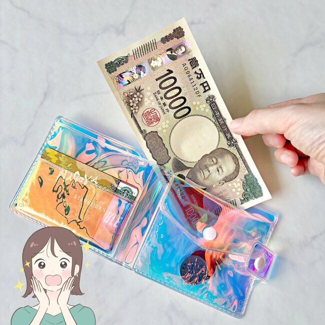 もう普通の財布に戻れないかも…！ダイソーの「ぺたんこ財布」お札が折らずに入るし、カギやカードも収納できて嬉しい！