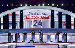 共和党初の討論会、トランプ氏不在でも影響力鮮明