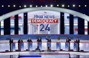 共和党初の討論会、トランプ氏不在でも影響力鮮明