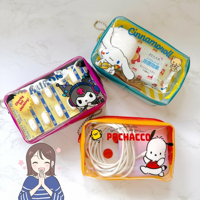 お薬が120錠も入った…！ダイソー×サンリオの「レトロかわいいポーチ」ミニ財布にもなって万能！《購入レビュー》