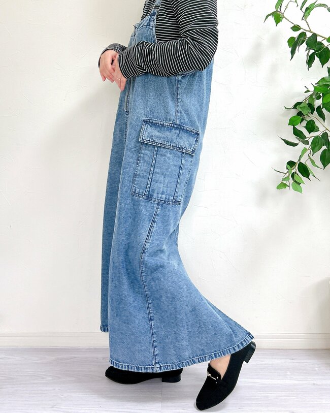 【しまむら】すぽんと着るだけでかわいい！2420円の「着痩せジャンスカ」まるっと体型カバーできて楽ちん！