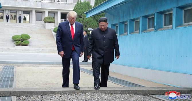 トランプ米大統領と北朝鮮の金正恩朝鮮労働党委員長