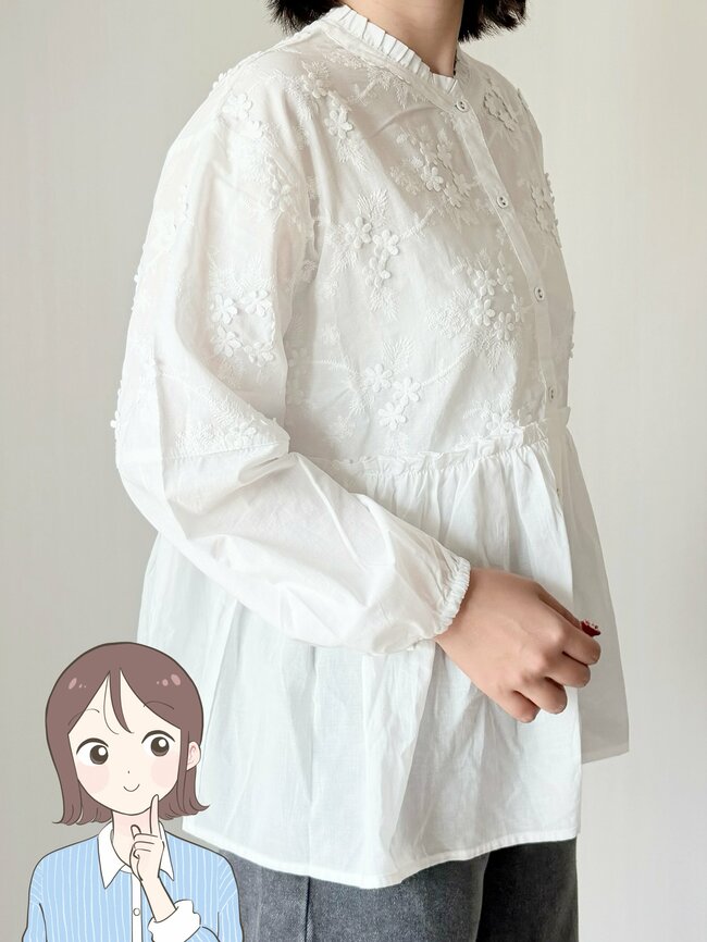 【しまむら】ぽわんとしたシルエットが可愛い!2189円「ふんわりブラウス」二の腕をまるごと隠せてありがたい!《購入レビュー》