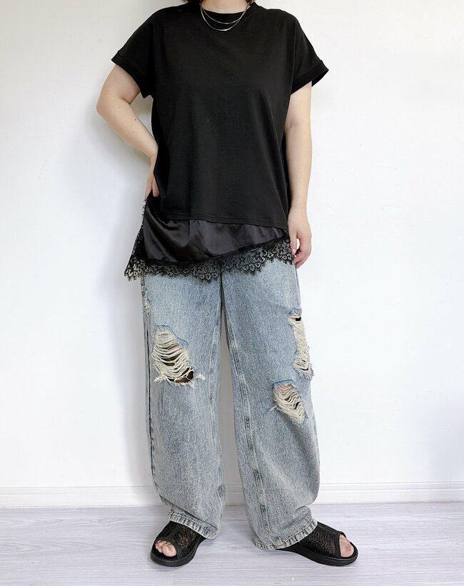 【しまむら】もう普通のTシャツに戻れない…!1089円の「お尻を隠せるトップス」見た目も着心地も理想すぎる!《購入レビュー》