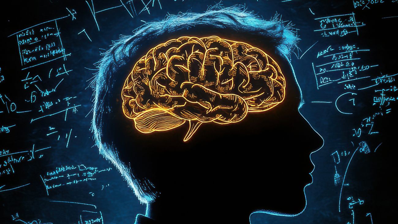 人間の頭と脳のイラスト