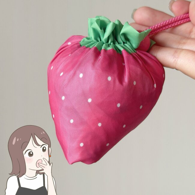 可愛すぎて即買いした！アフタヌーンティーの「畳まなくていいエコバッグ」苺みたいなフォルムがたまらない！《購入レビュー》