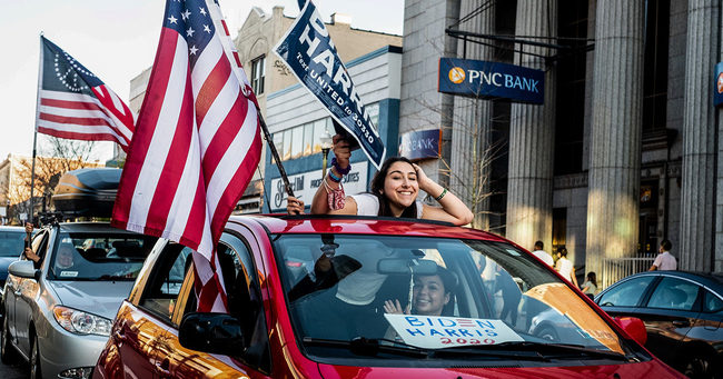 車のパレード,米大統領選