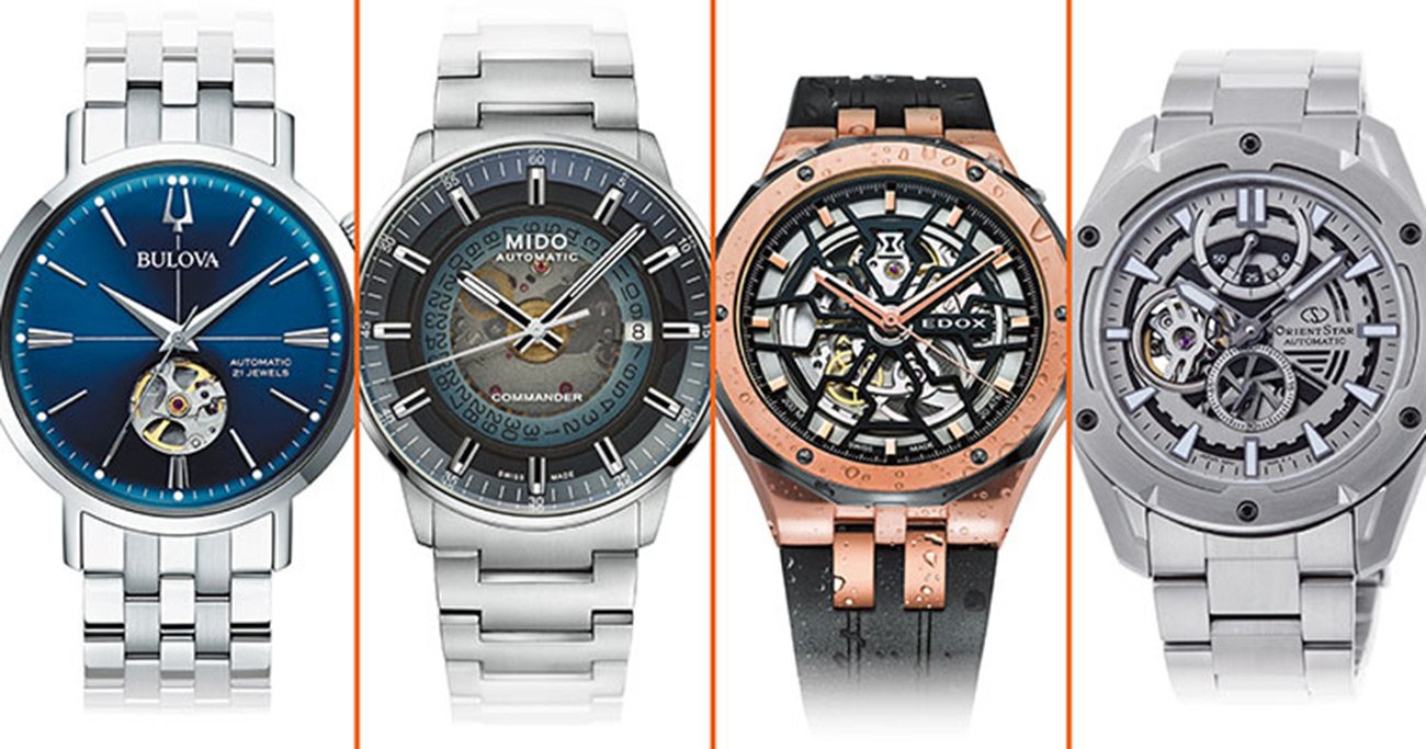 自動巻き腕時計「オープン＆スケルトン」4選、10万円以下から内部機構を楽しむ | 男のオフビジネス | ダイヤモンド・オンライン