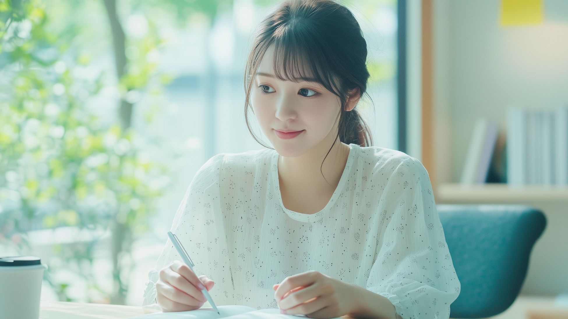 勉強をしている女性