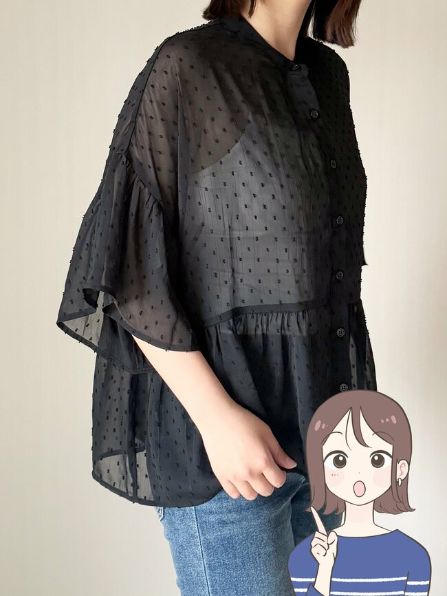 【しまむら】サッと羽織るだけでカワイイ!1639円の「涼しげトップス」ふんわり揺れるフレアシルエットが素敵すぎる!《着用レビュー》