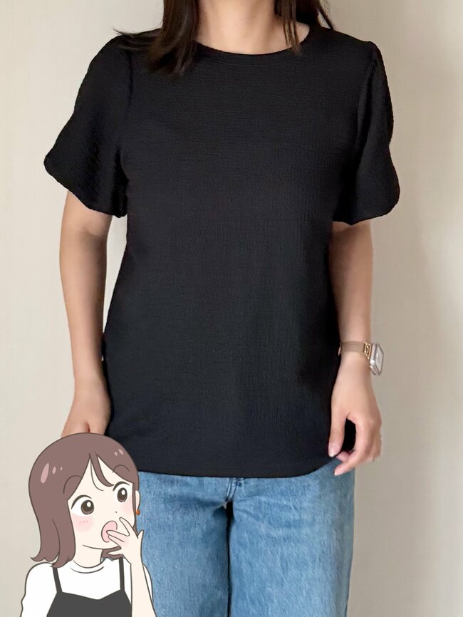 【しまむら】春夏コーデに大活躍！1089円の「ぽわん袖トップス」二の腕やウエストをカバーできて頼りになる！