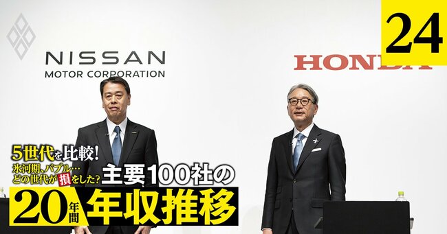 氷河期、バブル…どの世代が損をした？5世代を比較！主要100社の「20年間年収推移」＃24