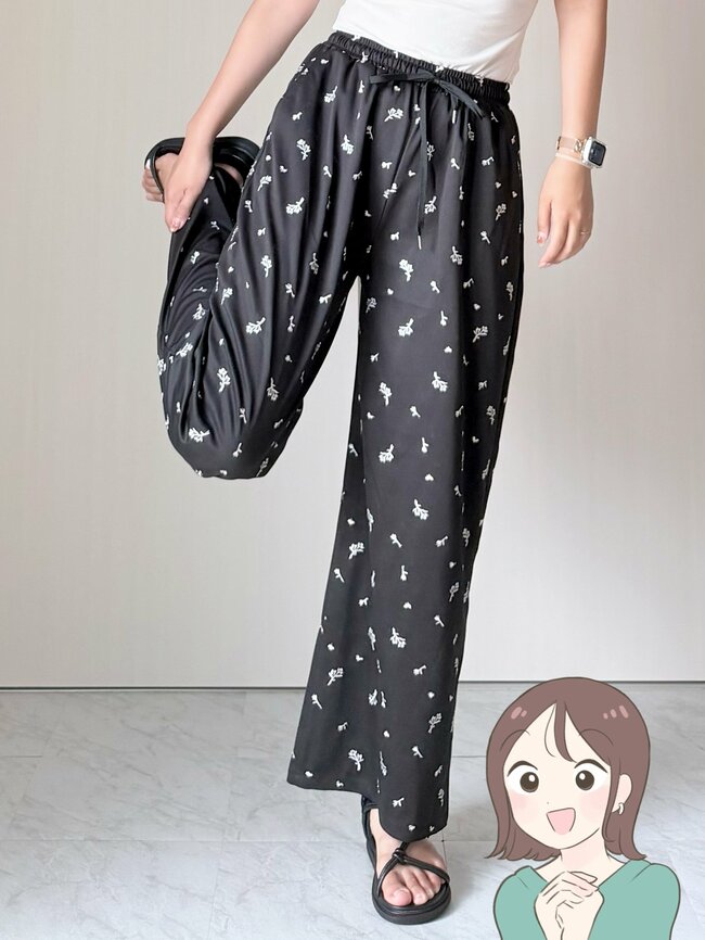 【しまむら】ジャージみたいで楽ちん！1639円の「高見えワイドパンツ」脚長効果もバツグンです！《購入レビュー》