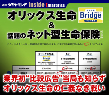 業界初“比較広告”当局も知らずオリックス生命の仁義なき戦い