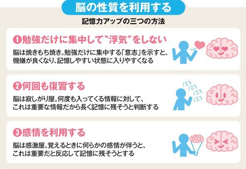 記憶力アップの三つの方法