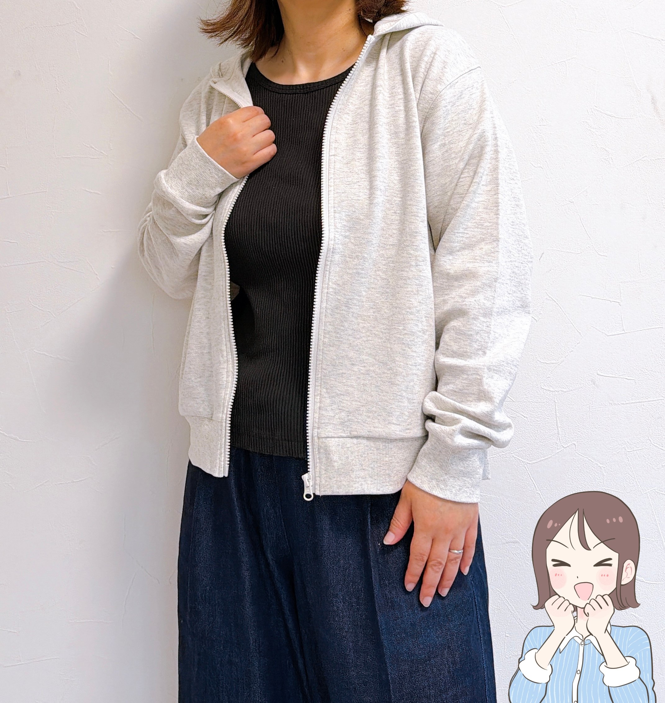 サッと羽織るだけで着痩せする…！ワークマンの「1590円パーカー」めっちゃ軽くて、パジャマみたい楽ちんなんです！《購入レビュー》