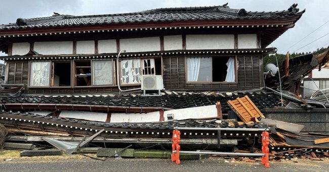 写真：能登半島地震で被災した家屋