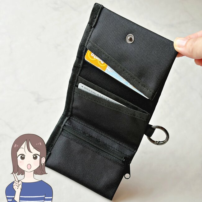 小銭やお札が取り出しやすい！ダイソーの「スマホより小さいミニ財布」カードが12枚入って便利！《購入レビュー》