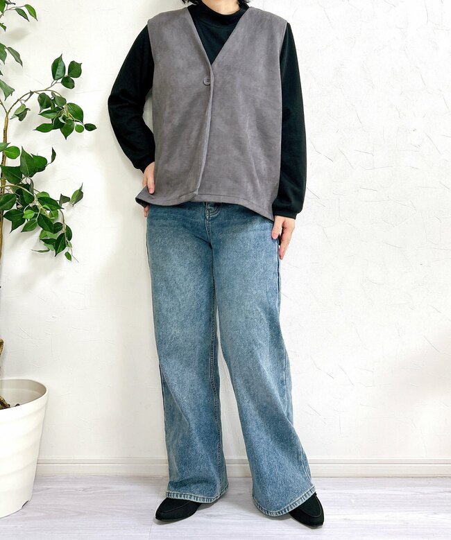 2点セットで1969円はお得！しまむらの「垢抜けトップス」がレイヤード風でオシャレ。体型カバーできるし、今から春までロングシーズン大活躍！