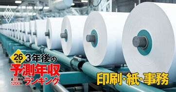 印刷・紙・事務業界「3年後の予測年収」16社ランキング【2026年版】大日本印刷、大王製紙、コクヨは何位？