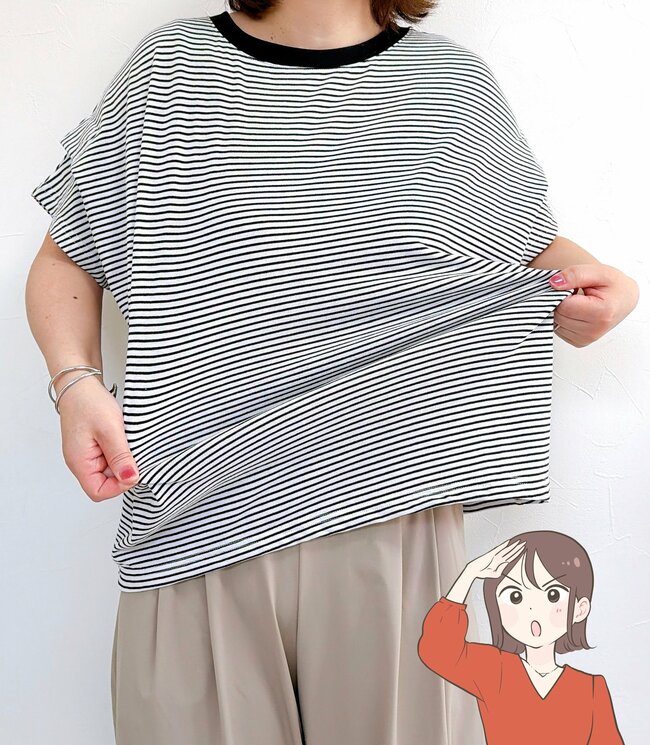 「色違いでリピ確定です！」ハニーズの“大人かわいいトップス”控えめな袖フリルが素敵すぎる…！「サラッとして夏に良い」「キャミワンピースの下に着たい」