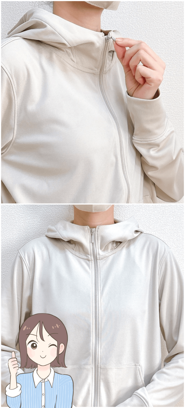 「毎日着用してます」「色違いも欲しい」無印良品の“UV対策パーカー”手の甲や首元まで守ってくれて天才すぎる!「くしゃくしゃにしてもシワにならない」