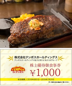 テンポスホールディングス(2751)の株主優待