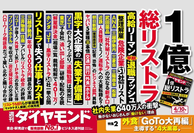 週刊ダイヤモンド4月10日号中吊り広告
