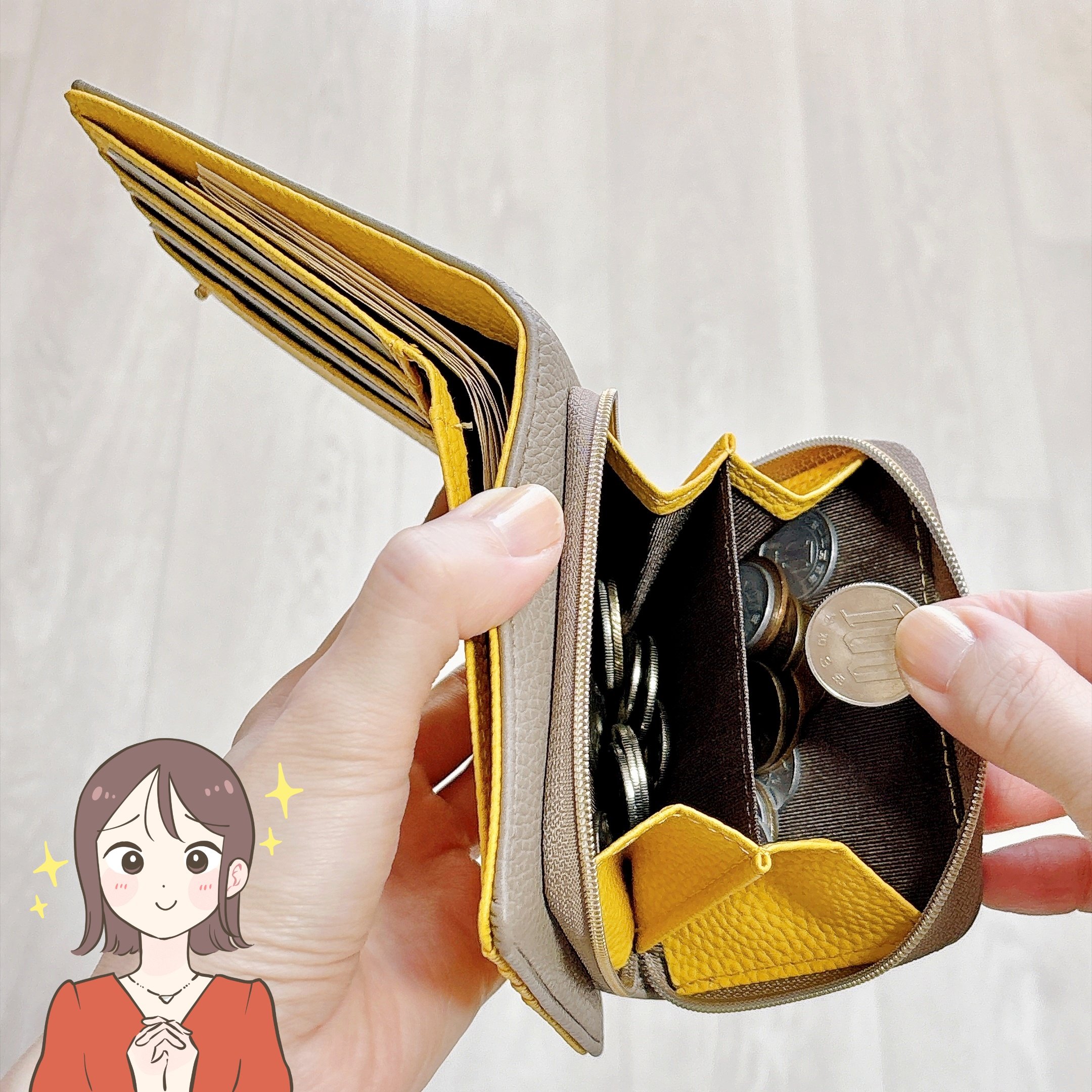小銭が取りやすくて感動…！ハニーズの“コンパクトな財布”お会計がスムーズになった！「ぜーんぶ収まります」「これからも愛用します」《購入レビュー》