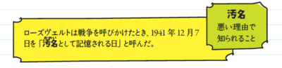 ローズヴェルトは戦争を呼びかけたとき、1941年12月7日を「汚名として記憶される日」と呼んだ。