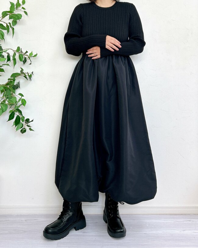 すぽんと着るだけでオシャレ！cocaの“華やかワンピース”下半身がまるっと隠せて嬉しい！「お値段以上にみえます」「バルーンスカートが素敵すぎ」