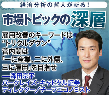 雇用改善のキーワードは“トリクルダウン”菅内閣は「一に産業、二に外需、三に雇用」を目指せ――森田京平・バークレイズ・キャピタル証券 ディレクター／チーフエコノミスト