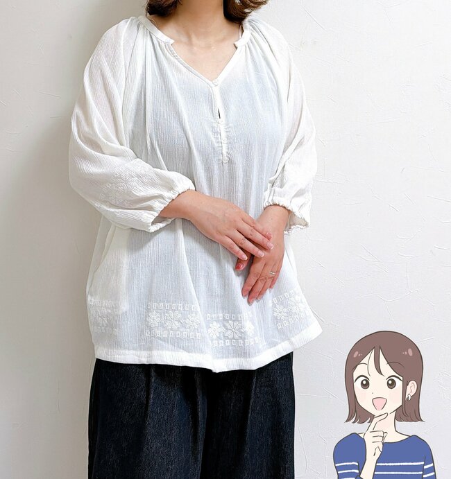 すぽんと着るだけで可愛い！ワークマンの「ふんわりブラウス」季節の変わり目にちょうどいい！《購入レビュー》