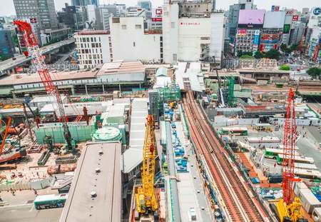 渋谷駅の工事風景