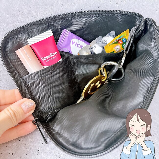 【ダイソー】カードが40枚も入った！ガバッと開く「ぺたんこポーチ」お財布代わりにもなって優秀！《購入レビュー》