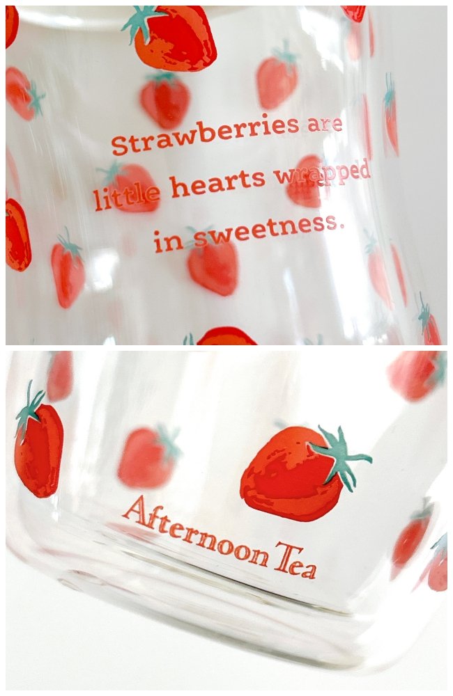 アフタヌーンティーで見つけた「いちごタンブラー」が買って大正解…！レトロ可愛いし、飲み物が冷めにくいんです！