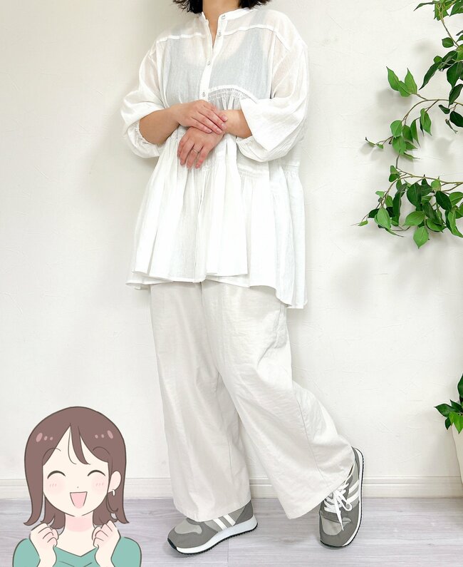 すぽんと着るだけで大人かわいい！しまむらの「ワンピースみたいなブラウス」お尻まですっぽり隠せるのが嬉しい！