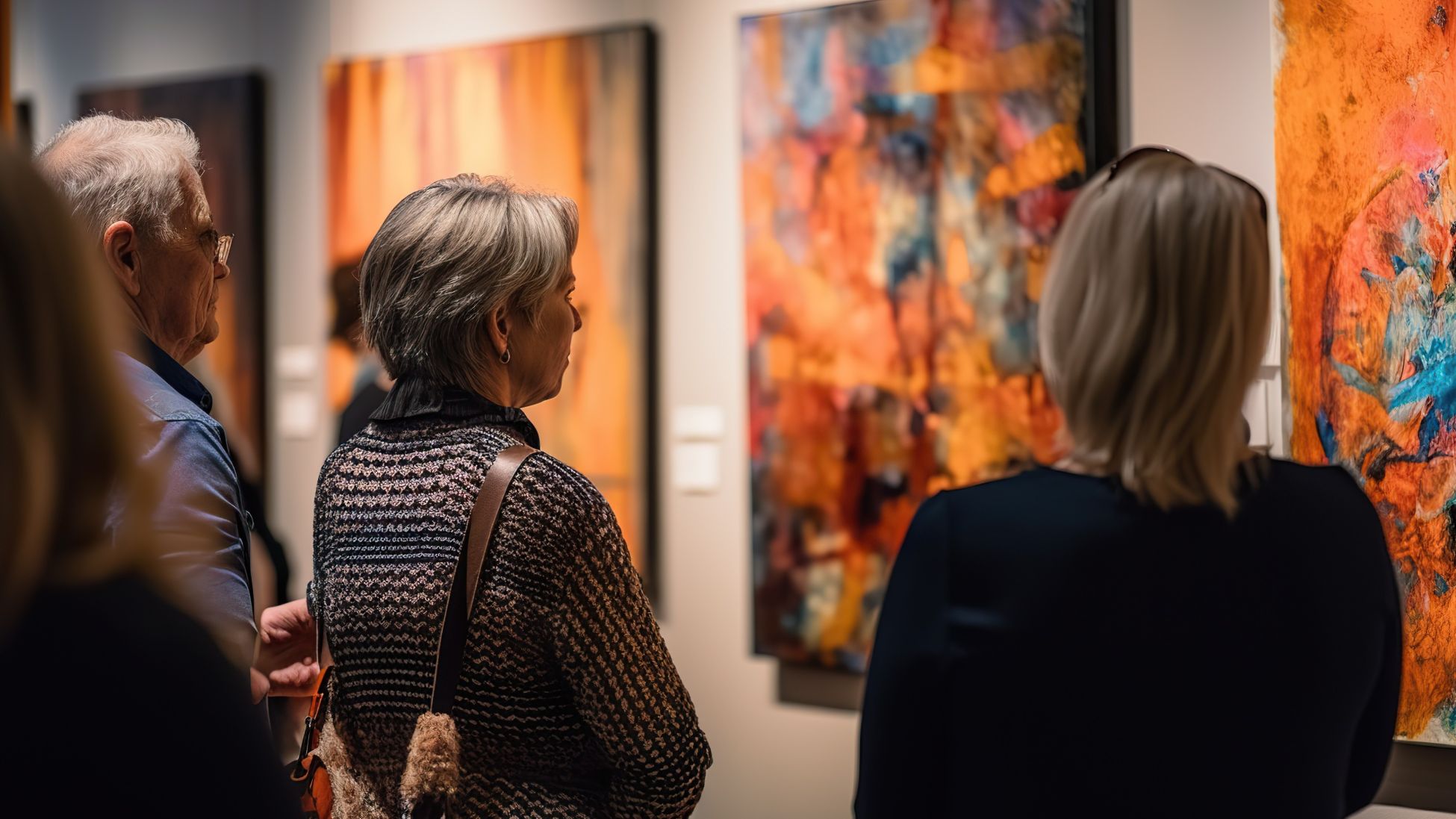 アートを鑑賞する人々