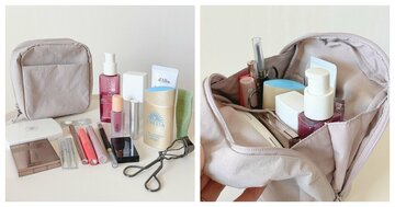 「めちゃくちゃ入ります」無印良品の“おしゃれ大容量ポーチ”ガバッと開いて使いやすい！「色違いでリピしたい」「化粧品一式入りました」《購入レビュー》