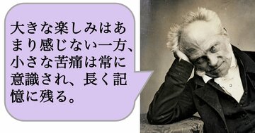 【哲学】大きな楽しみはあまり感じない一方、小さな苦痛は常に意識され、長く記憶に残る。