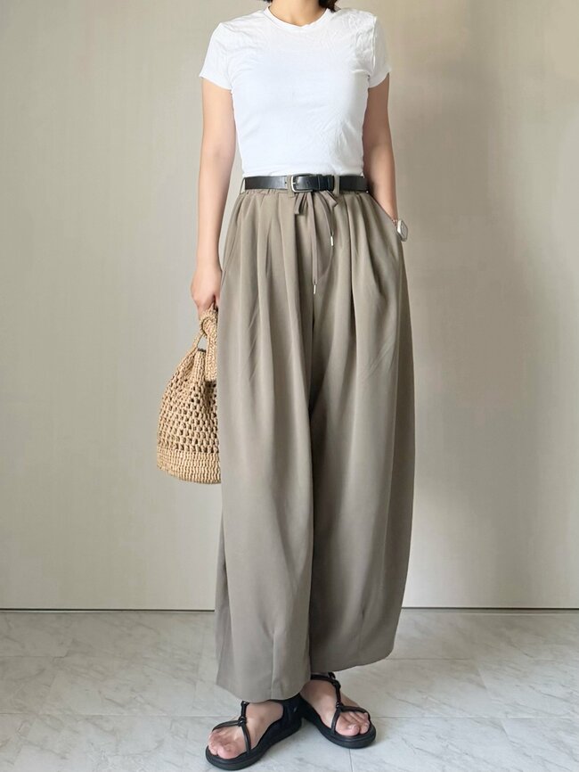 【しまむら】下半身が綺麗に見える！1639円の「高見えワイドパンツ」ぽわんとしたシルエットでオシャレ！《購入レビュー》