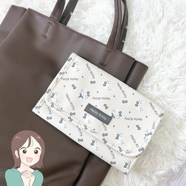 カードや診察券が27枚も入った…！しまむら×サンリオの「大人かわいい仕分けポーチ」財布代わりにもなって天才すぎる！