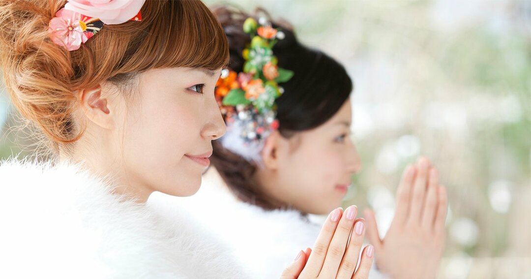 初詣の女性
